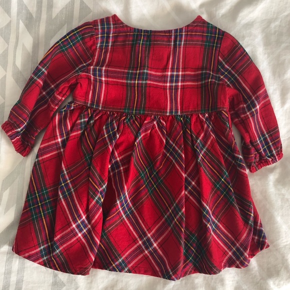 Baby Girl Holiday Plaid Flannel Dress - Picture 2 of 4